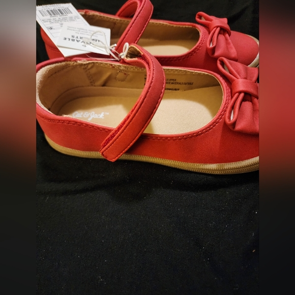 Cat & Jack Pewter Ethel Style Red Cut Outs Girls Toddler size 11 - Picture 4 of 5